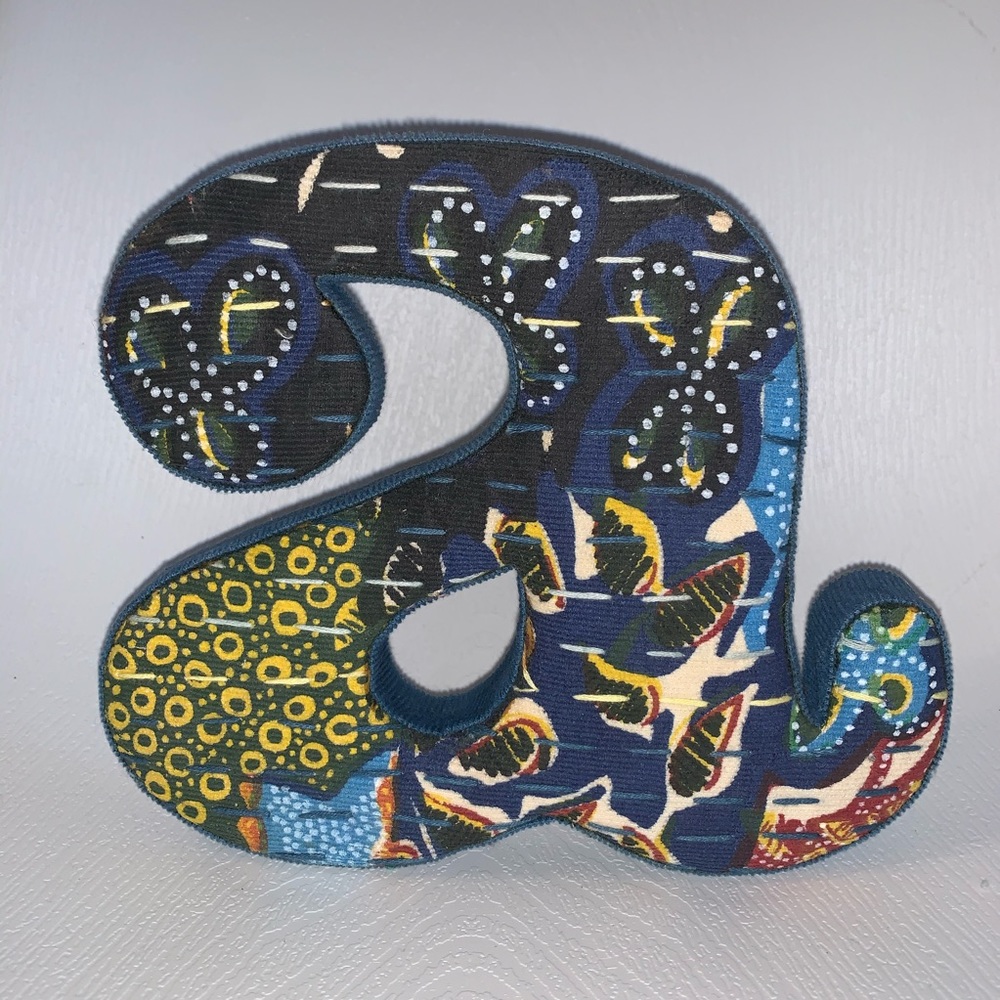 Anthropologie monogram quilted letter “a” decor